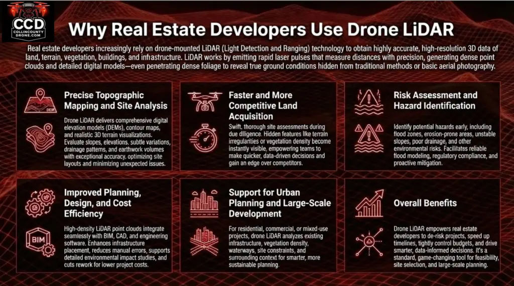 Shows the benefits of LiDar for Real Estate Developers